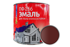 Эмаль для пола ПФ-266 СЛЗ ЭКОНОМ красно-коричневая 1.8 кг
