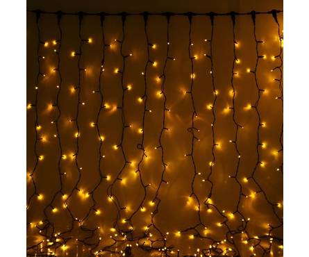 Гирлянда комнатная Luazon Lighting Занавес 2 x 1.5 м желтая, УМС вилка, 8 режимов, 360 ламп, контроллер Фотография_0