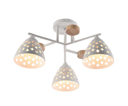 Люстра XА1527B/3 WH+WOOD белый/дерево 3х60 вт d 480 мм HN24 Фотография_0