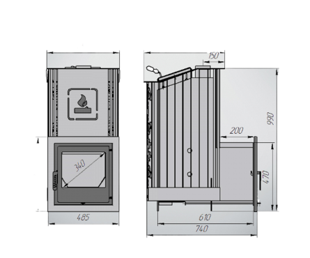 Печь банная Терма Каменка мини дровяная закрытая камера ВАРВАРА Фотография_8