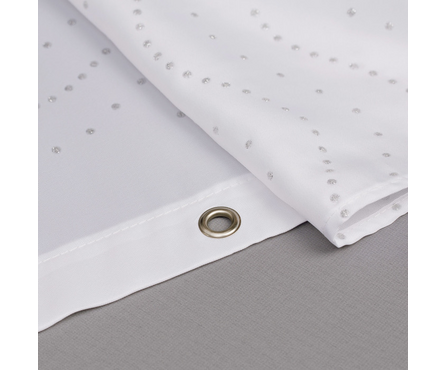 Штора для ванной полиэстер водонепроницаемая 200x180 см белый с узором c кольцами B34P218i11 IDDIS Фотография_2