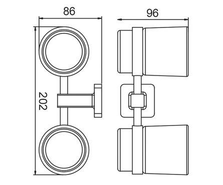 Держатель стаканов двойной R15008 хром FRUD Фотография_4