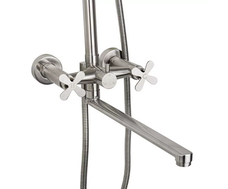 Душевая система (35 к.с изл.+лейка 1 поз.+душ.шланг+троп.душ) 9338 сатин BRIMIX Фотография_1