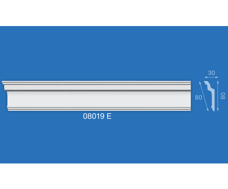 Плинтус потолочный экструдированный 08019Е для натяжного потолка 30х80х2000 мм Лагом  Фотография_1