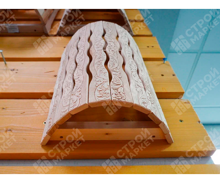 Абажур настенный для бани и сауны угловой Цветы 31х9х22 см липа Фотография_4