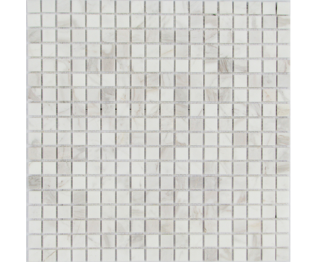 Мозаика Caramelle Mosaic Pietrine Dolomiti Bianco полированная, 305х305х4 мм, чип 15х15 мм Фотография_0