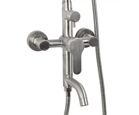 Душевая система (35к.с изл.+лейка 1 поз.+душ.шланг+троп.душ) 9335 сатин BRIMIX Фотография_3