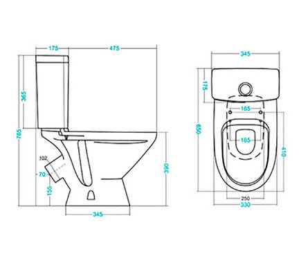 Унитаз-компакт Лига 2РА (кос.вып. нижн. подв) 2 кн.арм .полипропилен сидение САНТЕК Фотография_2