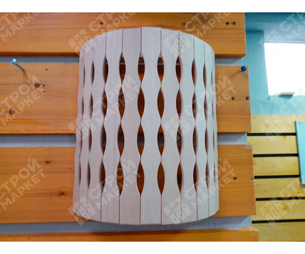 Абажур настенный для бани и сауны угловой Косичка 27х11х31 см липа Фотография_2