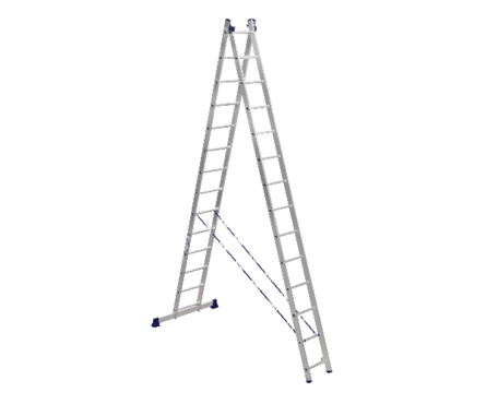Лестница алюм. 2-х секц.14 ступеней H2 5214 (высота 394/674 см, вес 13,50 кг)