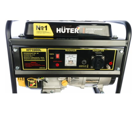 Генератор бензиновый 1.1 кВт 220 В бак 6 л, ручной стартер HT1000L HUTER Фотография_4