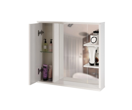 Шкаф навесной MixLine Этьен 75 левый, с подсветкой, белый (ПВХ) Фотография_1