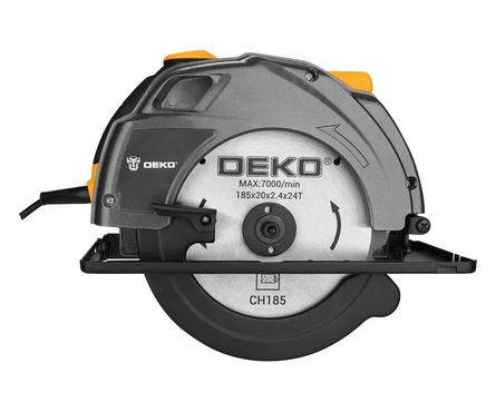 Пила циркулярная (дисковая) 1800 Вт, 5000 об/мин, пропил 65 мм, диск 185 мм лазер DKCS1800 DEKO Фотография_2