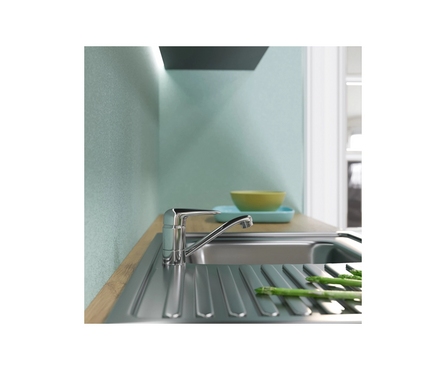 Смеситель для кухни однорычажный MIXLINE короткий гусак хром б/подводки ML08-031 Фотография_1