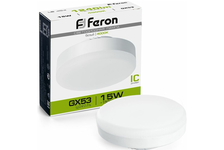 Лампа светодиодная Feron, 15 Вт, таблетка, GX53, 4000К, белый свет 