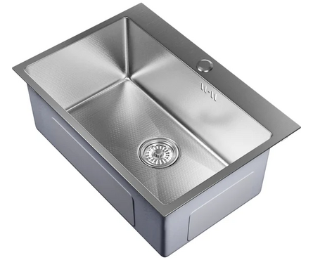 Мойка 65х45 см (3.0 мм) настольный монтаж 3 1\2 22 см с сифоном Сатин нано MIXLINE Фотография_0