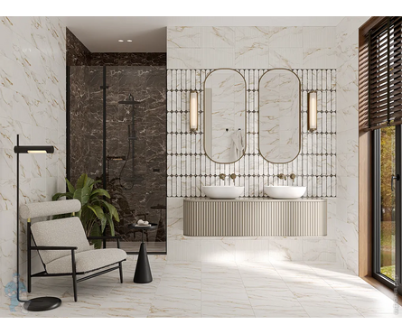 Плитка облицовочная низ 02 Капелла белая 250х400х8 мм 1-й сорт Фотография_1