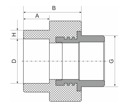 Муфта комбинированная EVER PLAST PPR, наружная, 25x1/2, серая Фотография_3