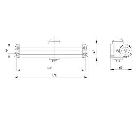 Доводчик дверной DCTR50-100-WH белый AJAX Фотография_1