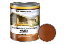 Защитно-декоративный состав ZERWOOD ZDS для древесины, тик, 3 л