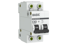 Выключатель автоматический модульный 2п C 63А 4.5кА ВА 47-29 Basic EKF mcb4729-2-63C