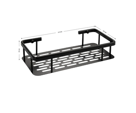 Полка прямоугольная с крепление к стене 31.5 см черная TITAN Фотография_1