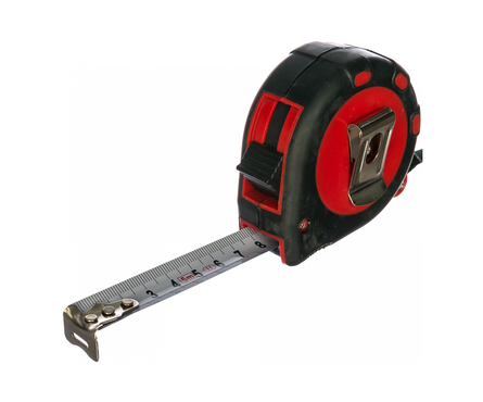 Рулетка Matrix Status 3 fixations, 19 мм, двухкомпонентный корпус, 3 фиксации ленты, 5 м Фотография_1