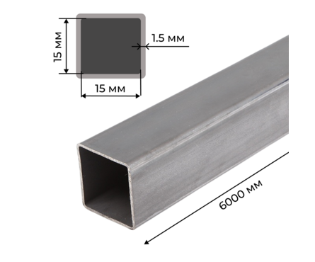 Труба профильная 15х15х1.5 мм (6 м) Фотография_1