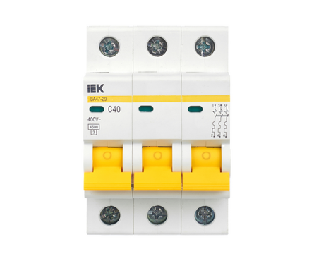 Выключатель автоматический модульный 3п C 40А ВА47-29 IEK Фотография_0