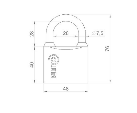 Замок навесной 48 мм всепогодный автозапирание PK-0150 PUNTO Фотография_1