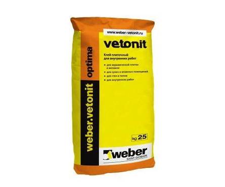 Клей для плитки weber.vetonit Оптима (25 кг)