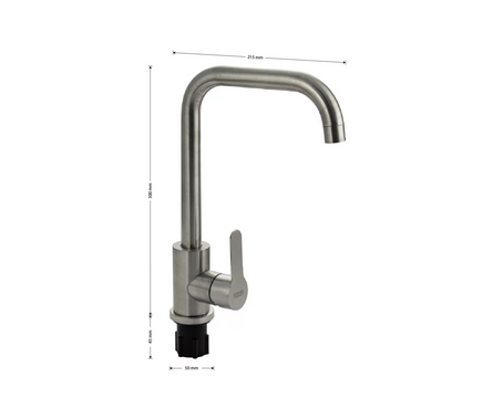 Смеситель для кухни однорычажный BRIMIX высокий гусак сатин 9304 Фотография_1