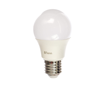 Лампа светодиодная Feron, 7 Вт, шар, Е27, 6400К, дневной свет  Фотография_0