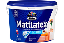Краска латексная Dufa Mattlatex D100 для стен и потолков, матовая, белая, 5 л