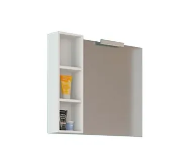 Шкаф зеркальный Аврора 60 белый с подсветкой (ПВХ) Фотография_0