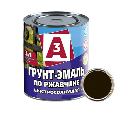 Грунт-Эмаль по ржавчине А3 3в1, черная, 0.9 кг Фотография_0