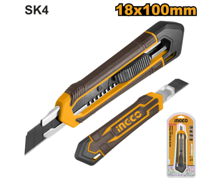 Нож 18 мм выдвижные лезвия, универсальный HKNS11815 INGCO Фотография_1
