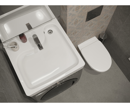 Умывальник на стиральную машину 60х60 см с кронштейнами Клио SANTEK Фотография_4