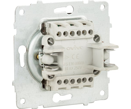 Выключатель 2-кл с подсветкой мокко QUANTUM OVIVO Фотография_1