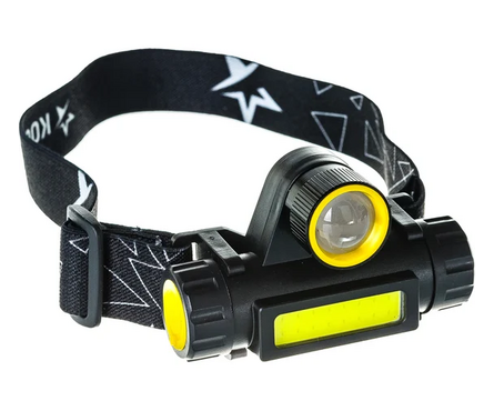 Фонарь налобный аккум. светодиодный с зумом LED ХРЕ 3 Вт СОВ литий 1200 mAh KocH103WLith КОСМОС Фотография_0