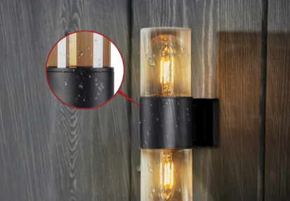 Светильник настенный 60 Вт 2*Е27 AMBER уличный черный IP65 IN HOME Фотография_1