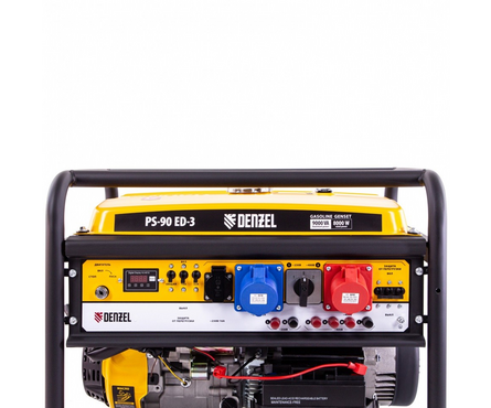 Генератор бензиновый 9.0 кВт переключение режима 230В/400В, 25 л, электростартер PS-90ED-3 DENZEL Фотография_2