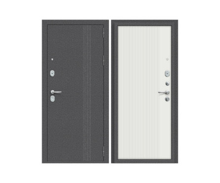 Дверь входная ДМ 9-1 9 см Вертикаль Антик серебро/Белый правая 860х2070 мм Фотография_0