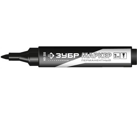 Маркер ЗУБР МП-300 черный, 2 мм, заостренный перманентный, с увеличенным объемом Фотография_0