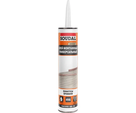 Клей монтажный универсальный каучуковый SOUDAL 49A 280 мл  Фотография_0