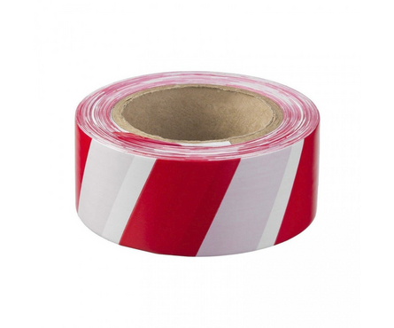 Лента сигнальная бело-красная 75 мм 150 м Фотография_0