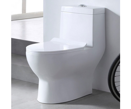 Унитаз-монолит SM9601R бозободковый тонкое сиденье ДП (с гофрой и подводкой) EVA GOLD Фотография_1