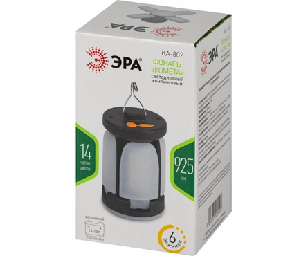 Фонарь аккумуляторный светодиодный кемпинговый 10 Вт Комета КА-802 IP20 ЭРА Фотография_6