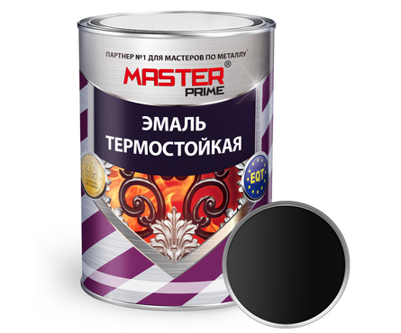 Эмаль термостойкая черная MASTER PRIME 0.4 кг Фотография_0