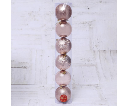 Набор елочных шаров d 10 см золото Зимнее волшебство Амаль (6 шт/уп) Фотография_1